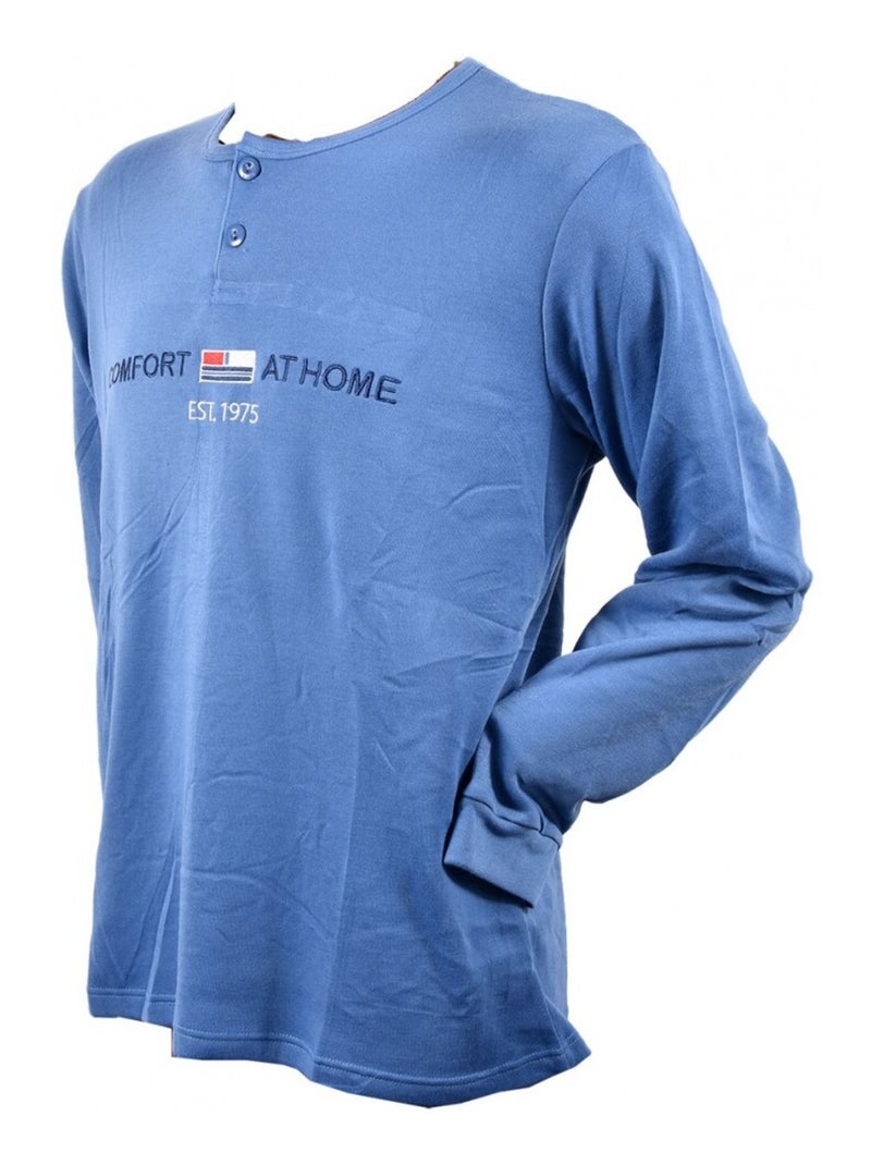 Pyjama Homme Long SWEET SECRET Bleu - Kiabi