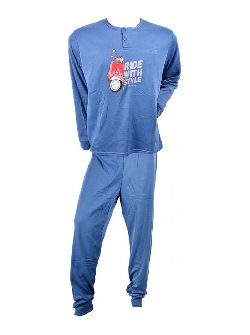 Pyjama Homme Long SWEET SECRET Bleu - Kiabi