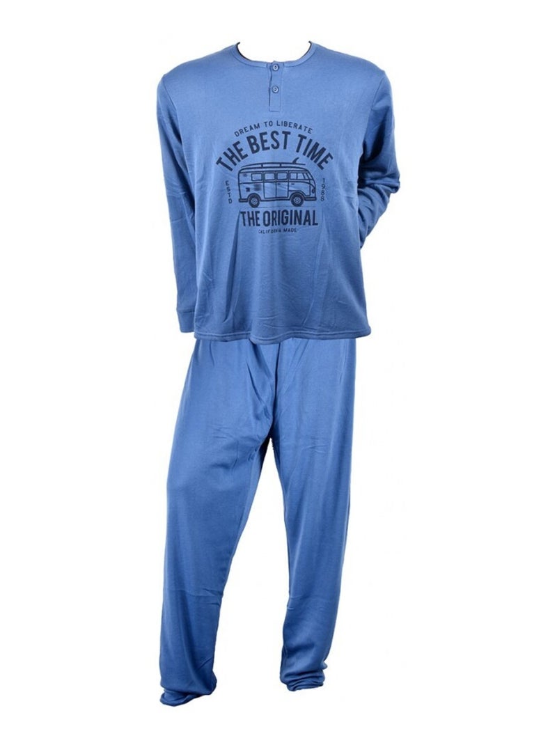 Pyjama Homme Long SWEET SECRET Bleu - Kiabi