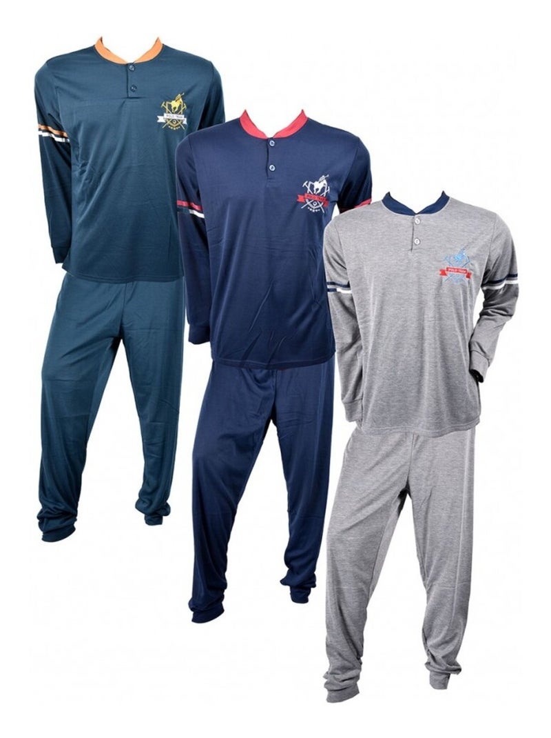 Pyjama Homme Long SWEET SECRET Bleu marine - Kiabi