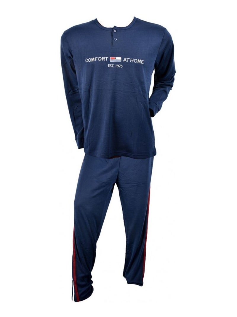 Pyjama Homme Long SWEET SECRET Bleu marine - Kiabi
