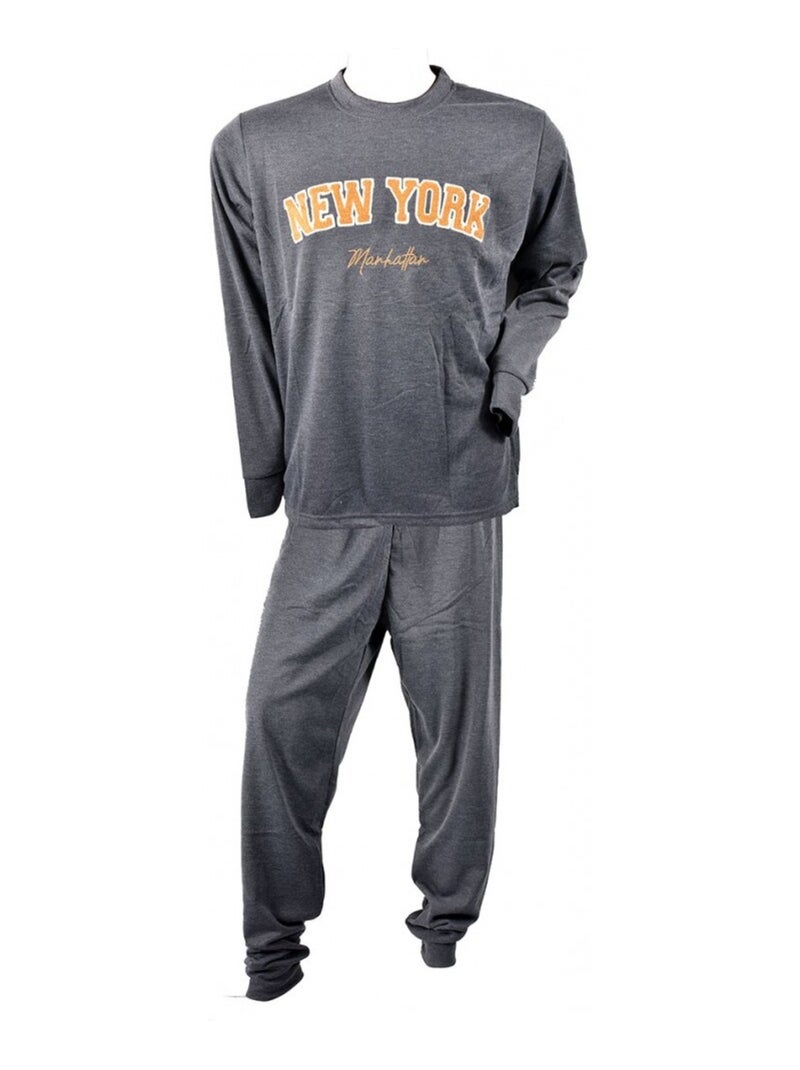 Pyjama Homme Long SWEET SECRET gris anthracite - Kiabi