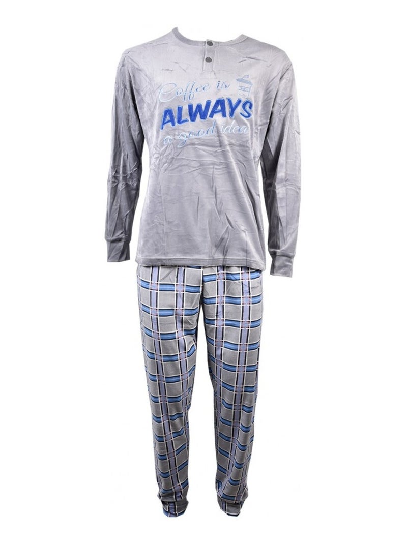 Pyjama Homme Long SWEET SECRET Gris - Kiabi