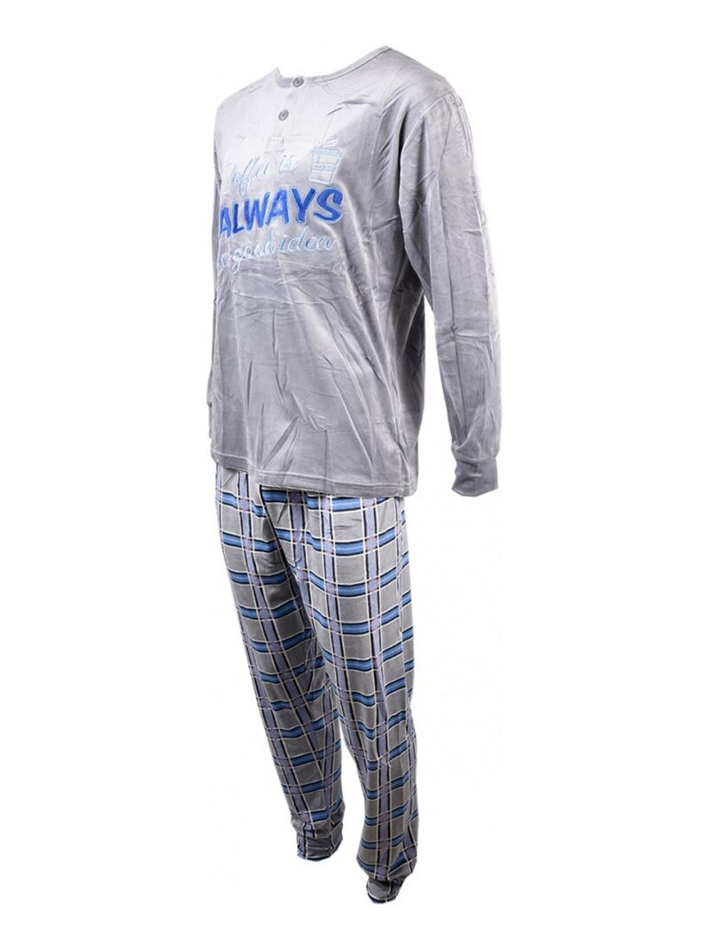 Pyjama Homme Long SWEET SECRET Gris - Kiabi