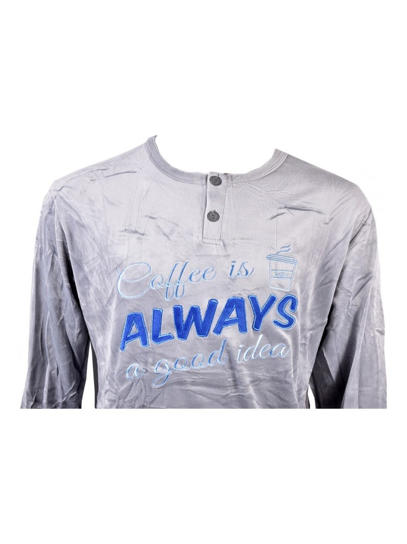 Pyjama Homme Long SWEET SECRET Gris - Kiabi