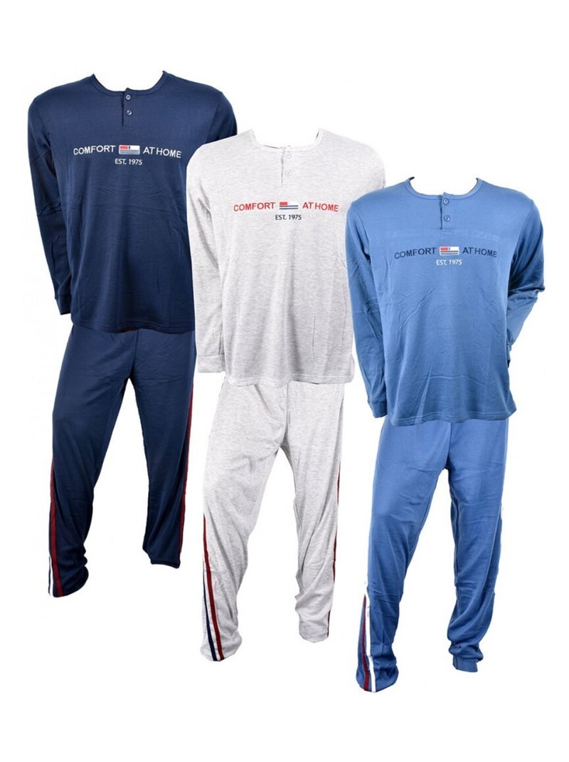 Pyjama Homme Long SWEET SECRET Gris - Kiabi