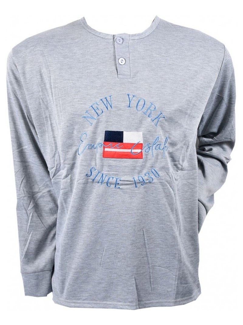 Pyjama Homme Long SWEET SECRET Gris - Kiabi