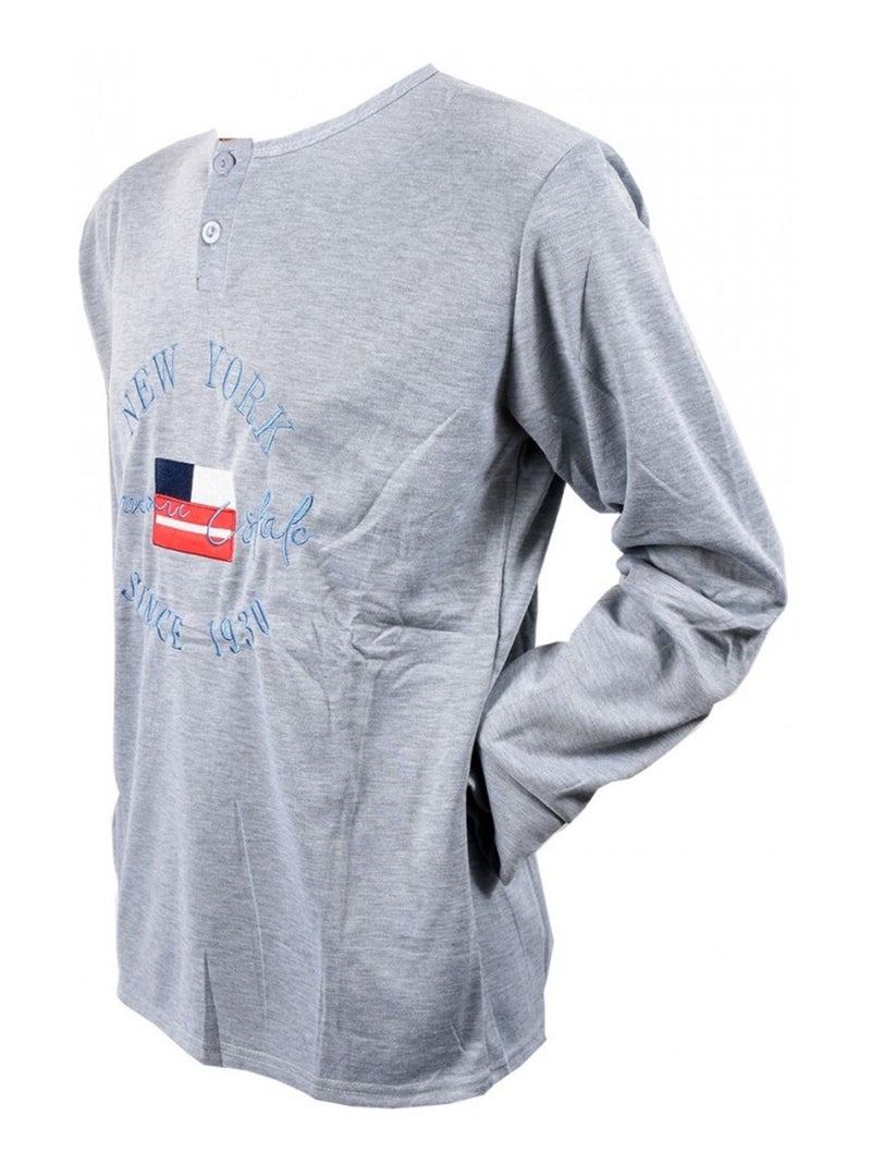 Pyjama Homme Long SWEET SECRET Gris - Kiabi