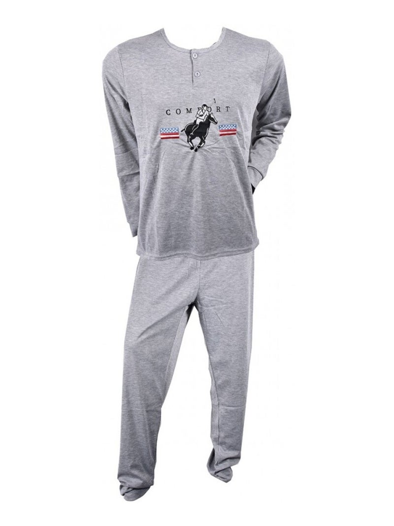 Pyjama Homme Long SWEET SECRET Gris - Kiabi