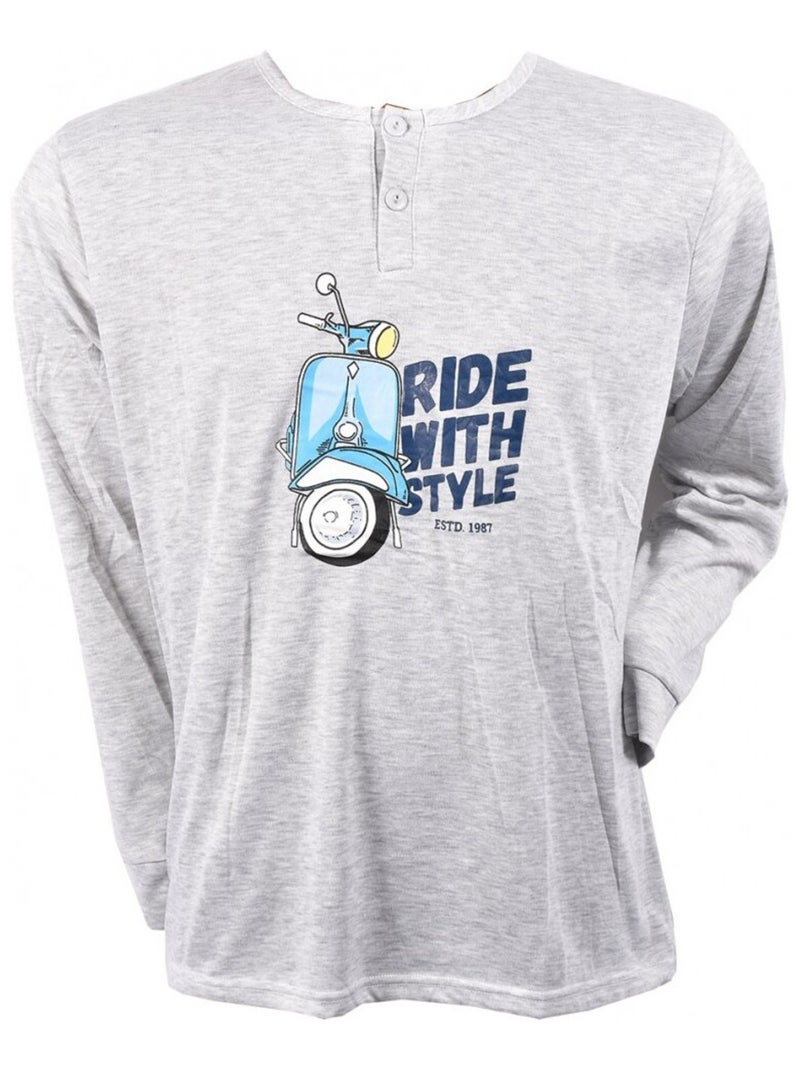 Pyjama Homme Long SWEET SECRET Gris - Kiabi