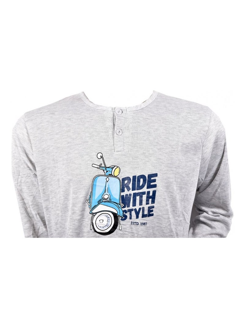 Pyjama Homme Long SWEET SECRET Gris - Kiabi