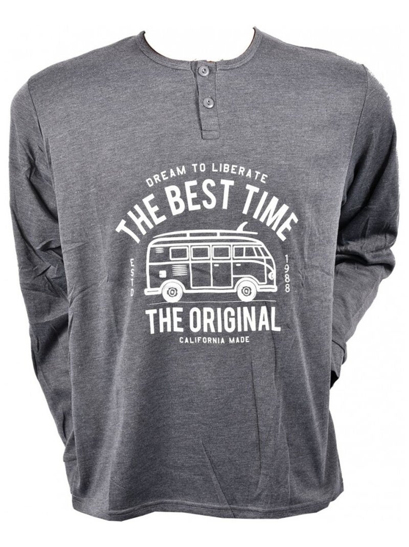 Pyjama Homme Long SWEET SECRET Gris - Kiabi