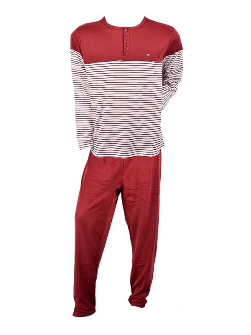 Pyjama Homme Long SWEET SECRET Rouge - Kiabi