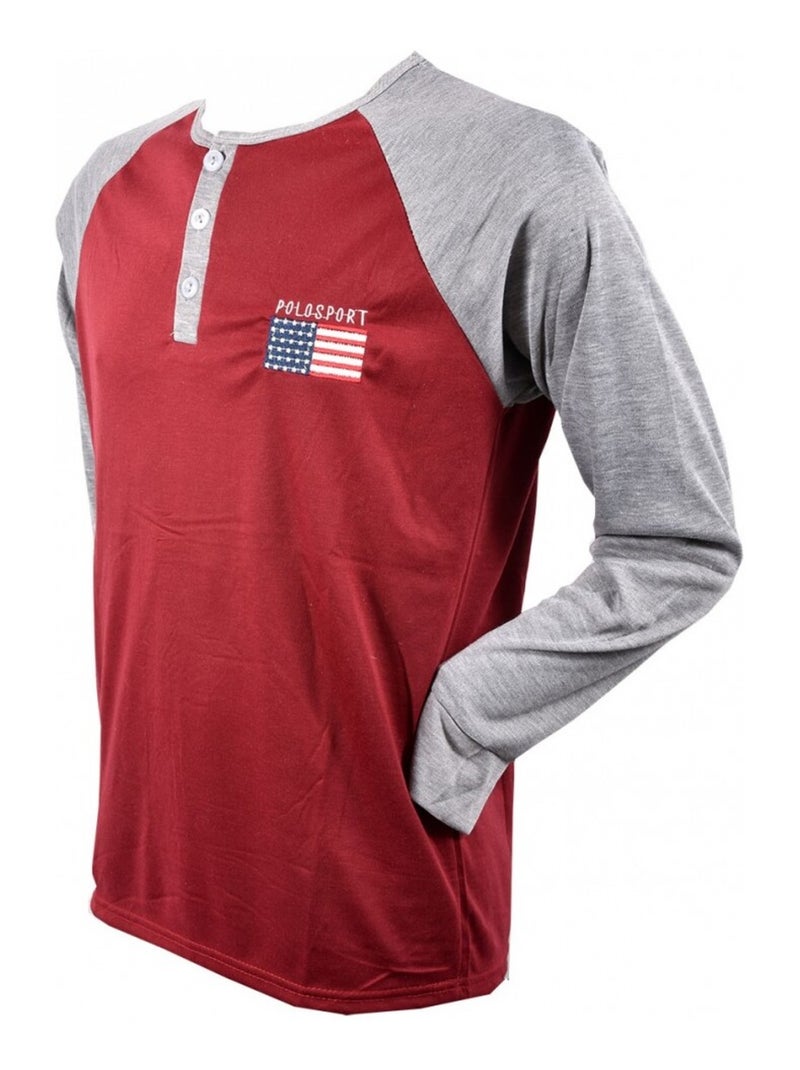 Pyjama Homme Long SWEET SECRET Rouge - Kiabi