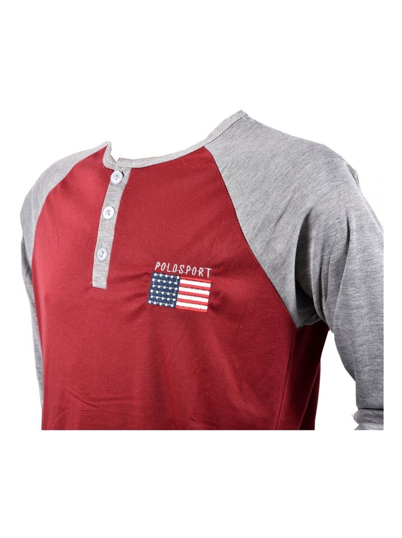 Pyjama Homme Long SWEET SECRET Rouge - Kiabi