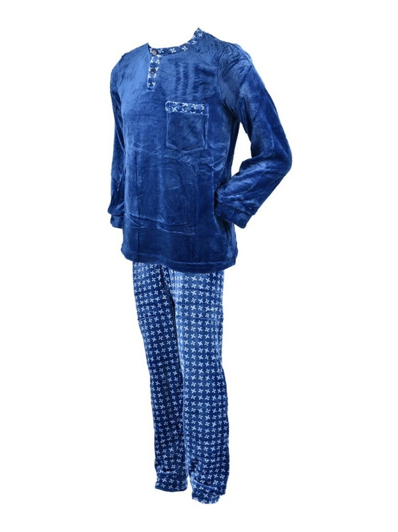 Pyjama Homme POLAIRE ECO Bleu - Kiabi