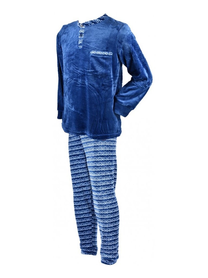 Pyjama Homme POLAIRE ECO Bleu - Kiabi
