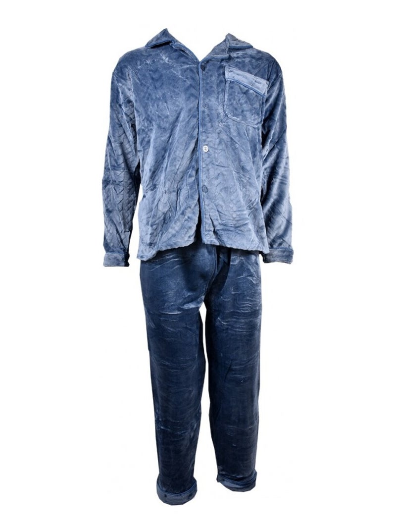 Pyjama Homme POLAIRE ECO Bleu - Kiabi