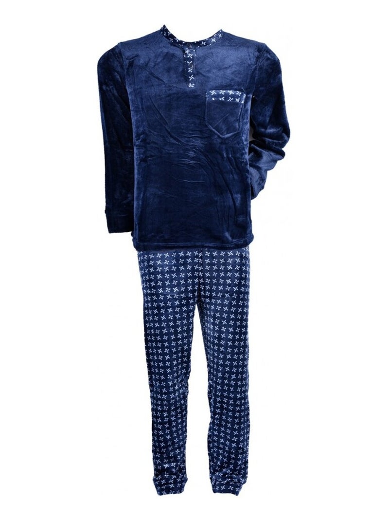Pyjama Homme POLAIRE ECO Bleu marine - Kiabi