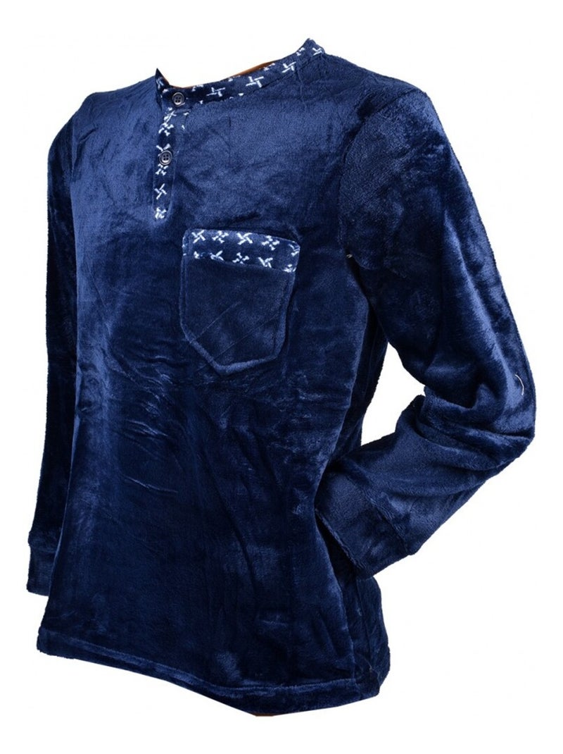 Pyjama Homme POLAIRE ECO Bleu marine - Kiabi