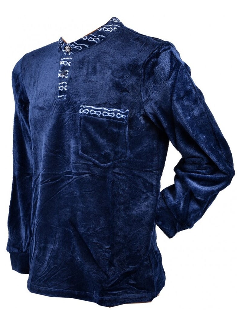 Pyjama Homme POLAIRE ECO Bleu marine - Kiabi