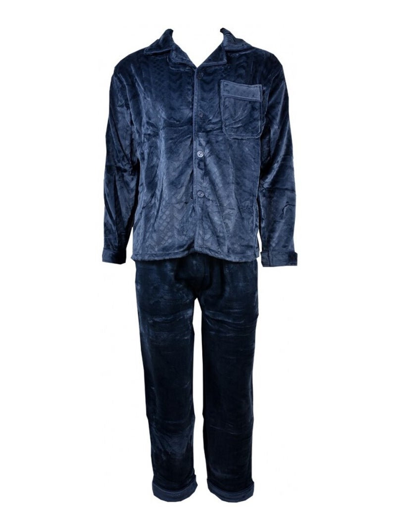 Pyjama Homme POLAIRE ECO Bleu marine - Kiabi