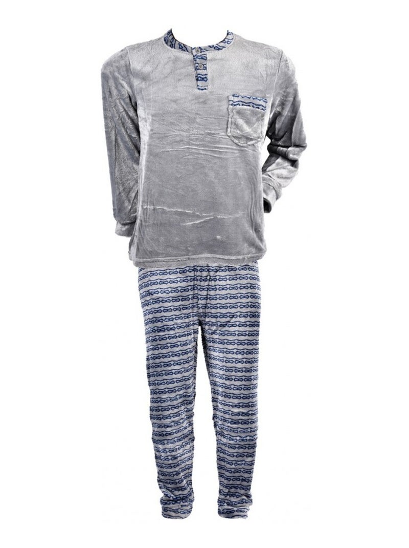 Pyjama Homme POLAIRE ECO Gris - Kiabi