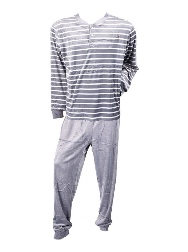Pyjama Homme POLAIRE Long SWEET SECRET Gris - Kiabi