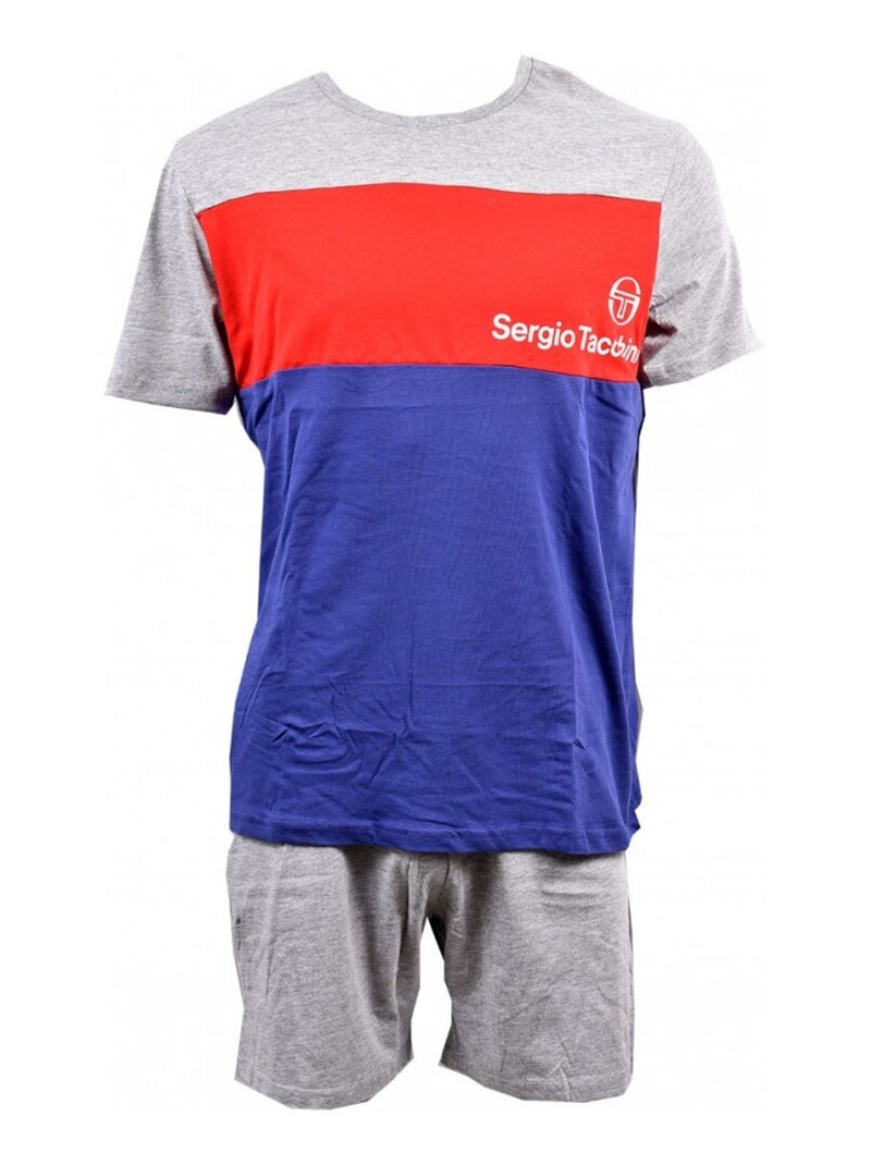Pyjama homme SERGIO TACCHINI Bleu Rouge Gris - Kiabi