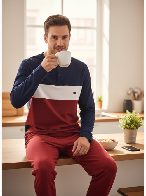 Pyjama Homme Tricolore Microfibre Stretch C2520 - Kiabi