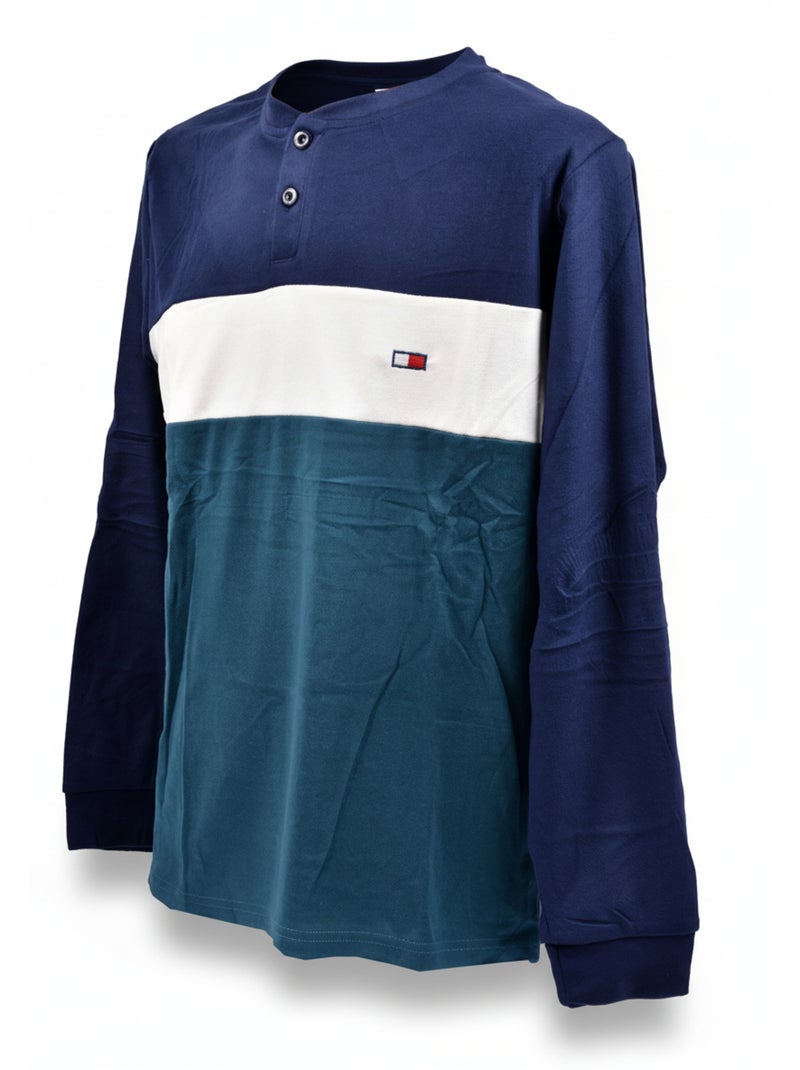 Pyjama Homme Tricolore Microfibre Stretch C2520 Vert - Kiabi
