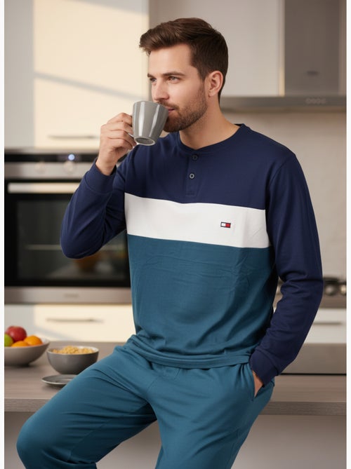 Pyjama Homme Tricolore Microfibre Stretch C2520 - Kiabi