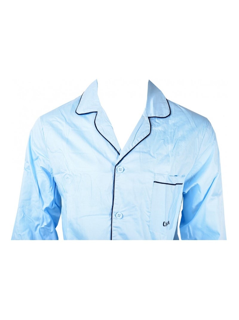 Pyjama Homme USHUAIA Bleu Bleu ciel - Kiabi