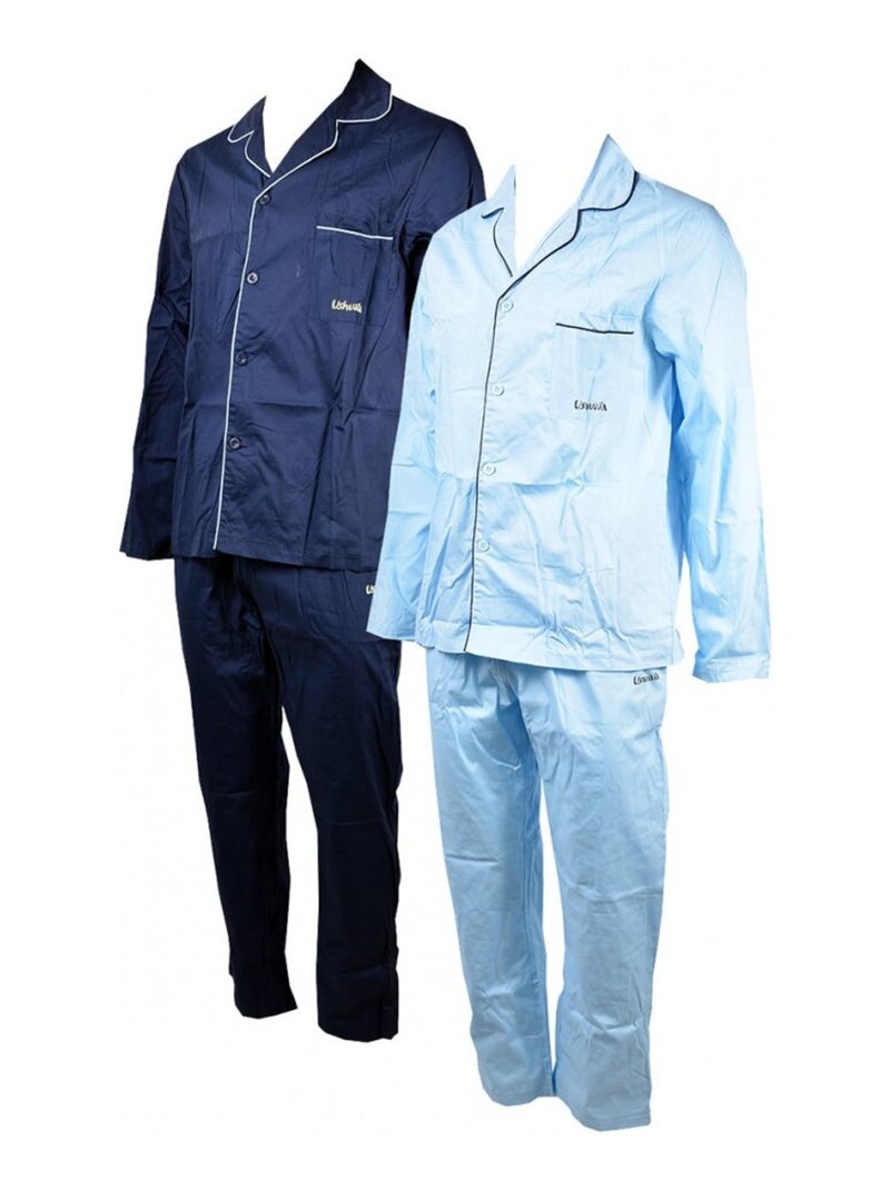Pyjama Homme USHUAIA Bleu Bleu ciel - Kiabi