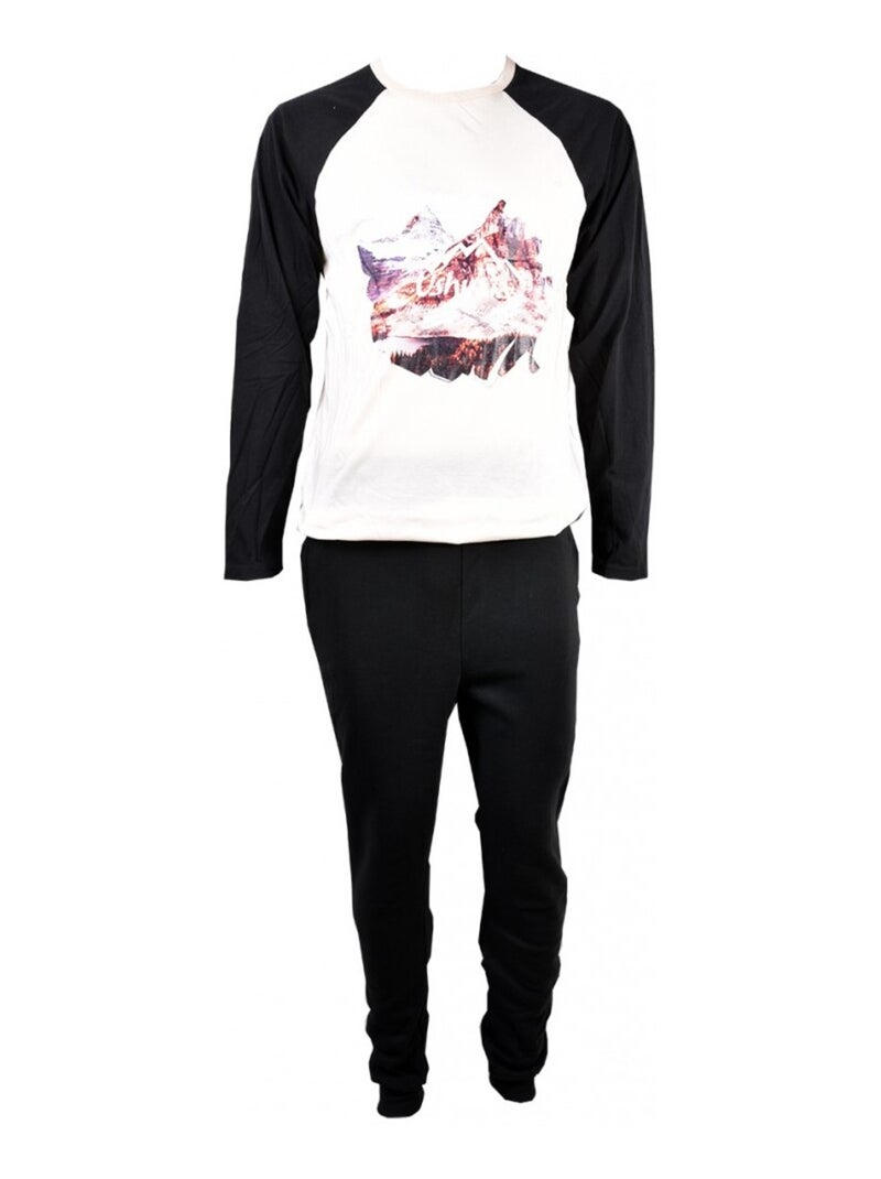 Pyjama Homme USHUAIA Noir Blanc - Kiabi