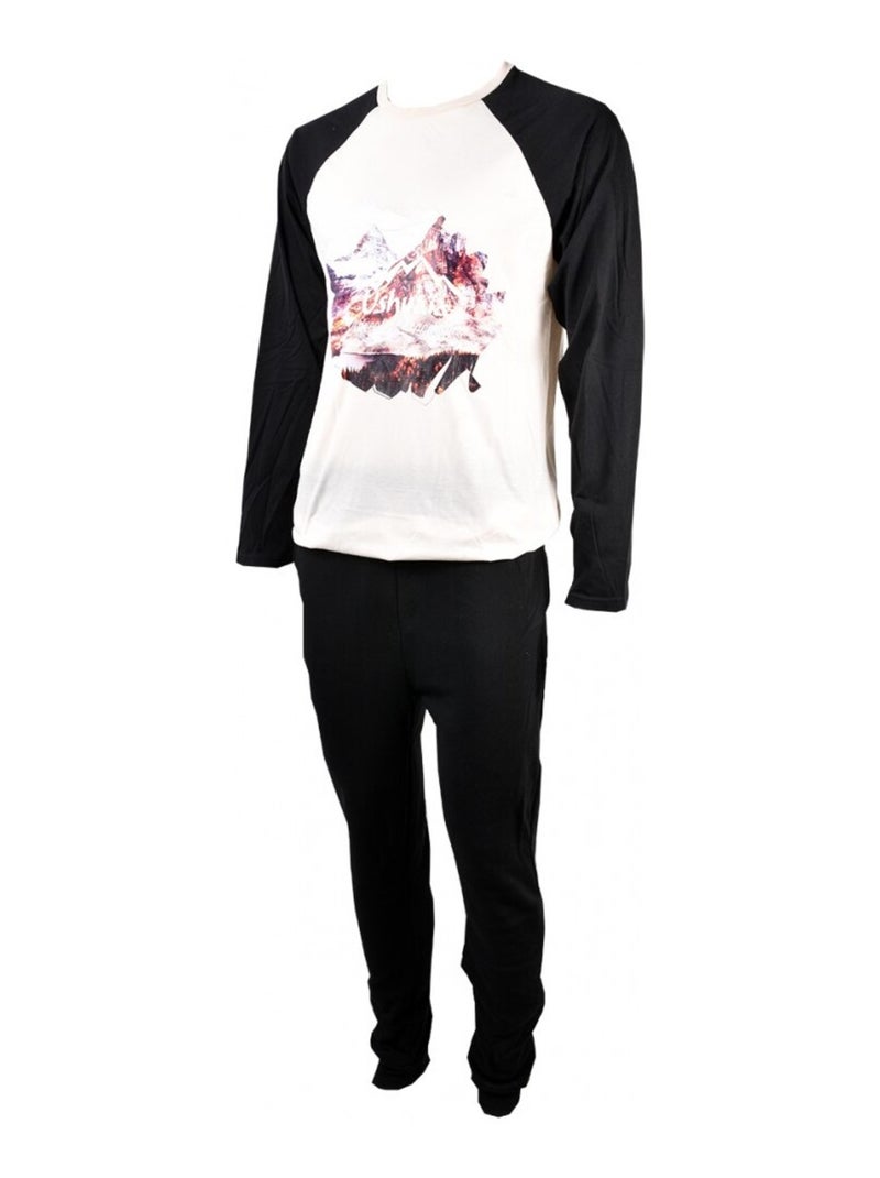 Pyjama Homme USHUAIA Noir Blanc - Kiabi