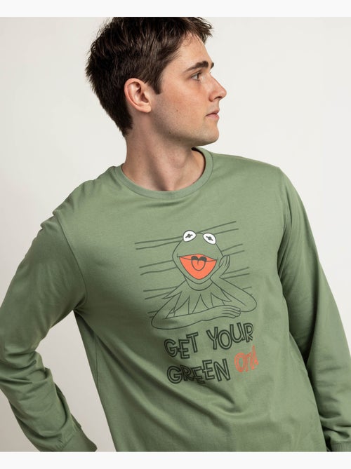 Pyjama homme vert à manches longues Disney Muppets - Kiabi