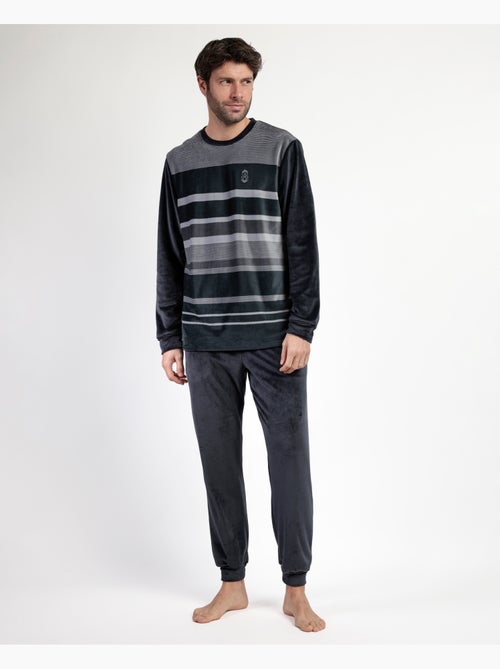 Pyjama Hype à manches longues et rayures en velours pour homme ADMAS CLASSIC - Kiabi Pyjama Hype à manches longues et rayures en velours pour homme ADMAS CLASSIC - Kiabi