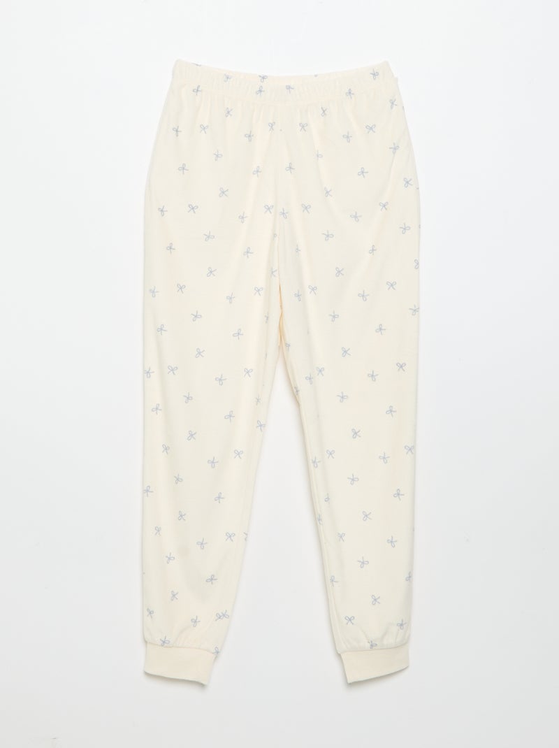 Pyjama imprimé 2 pièces - Sweat + pantalon Ecru - Kiabi