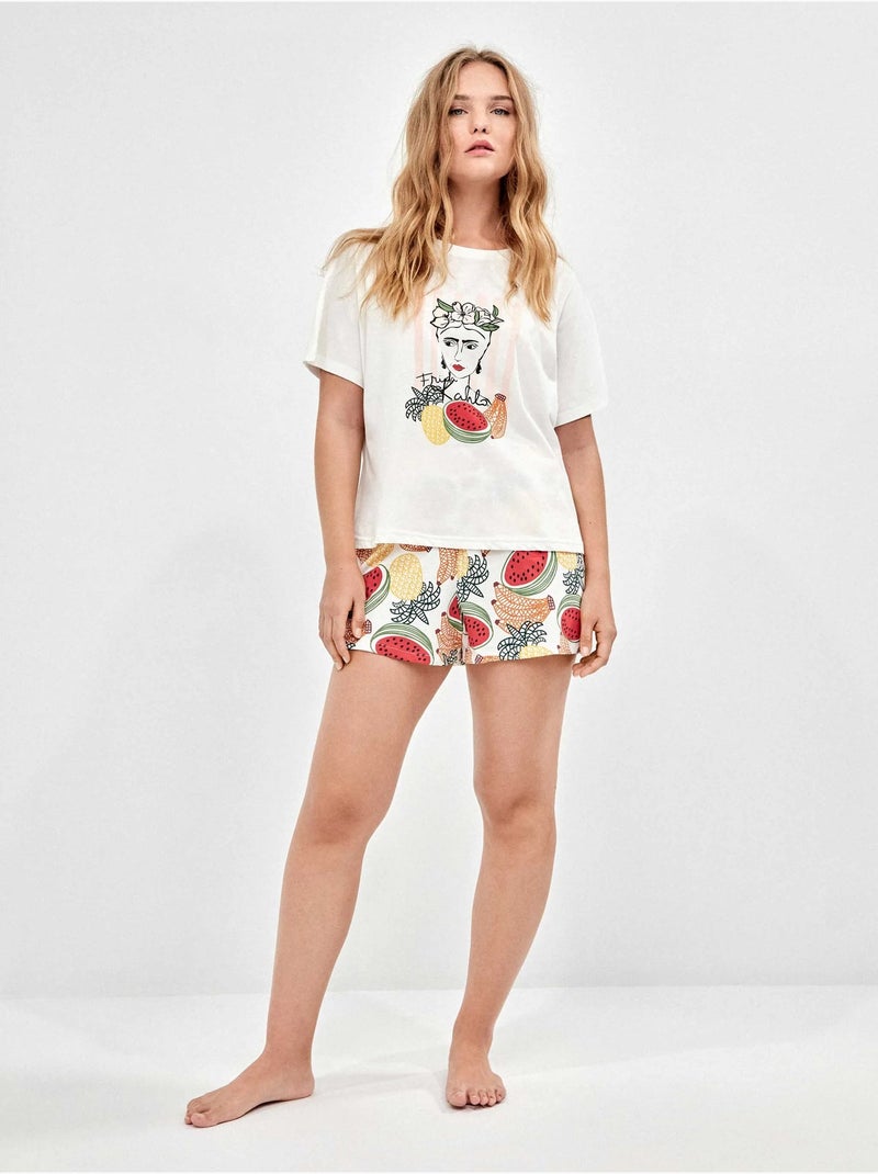 Pyjama imprimé collection frida Blanc - Kiabi