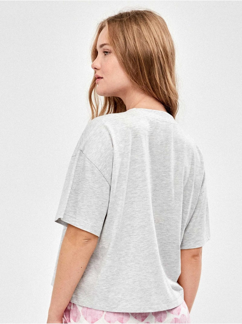Pyjama imprimé collection the beatles Gris chiné - Kiabi