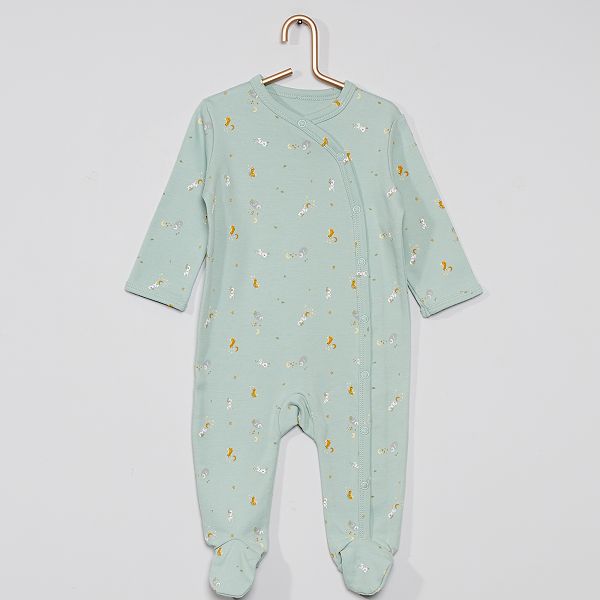 Pyjama Imprime Eco Concu Bebe Fille Vert Amande Kiabi 7 00