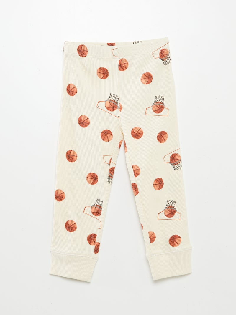 Pyjama imprimé en maille - 2 pièces BLANC - Kiabi