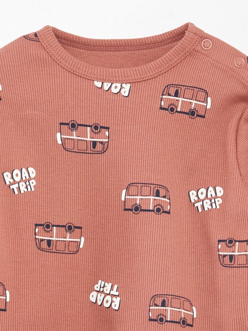 Pyjama imprimé en maille - 2 pièces - Kiabi