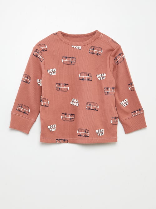 Pyjama imprimé en maille - 2 pièces - Kiabi