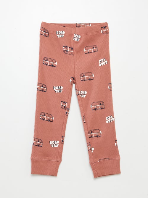 Pyjama imprimé en maille - 2 pièces - Kiabi