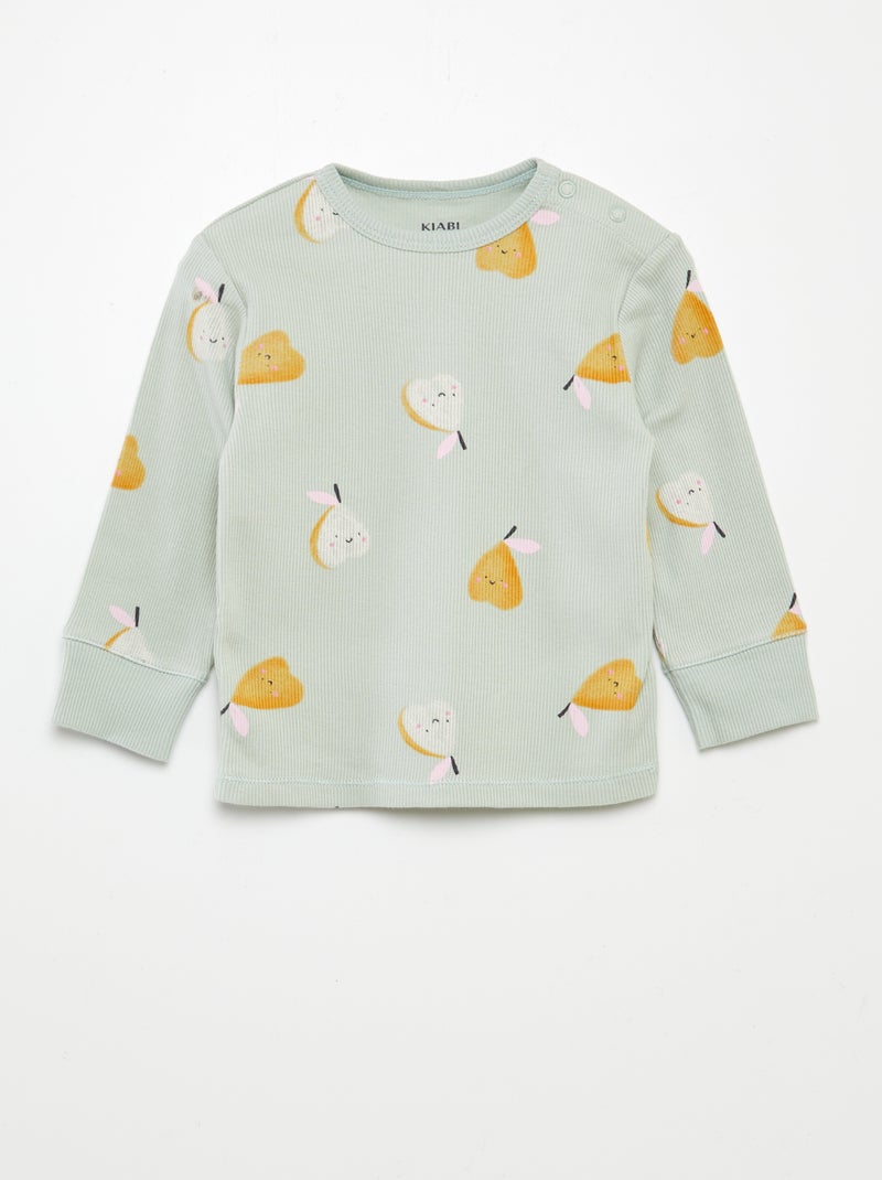 Pyjama imprimé en maille - 2 pièces VERT - Kiabi