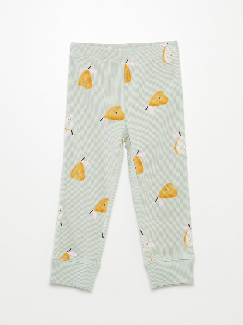 Pyjama imprimé en maille - 2 pièces VERT - Kiabi