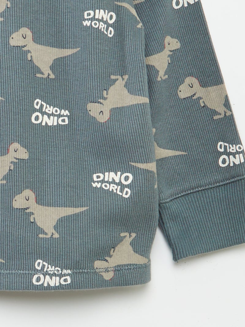 Pyjama imprimé en maille - 2 pièces VERT - Kiabi