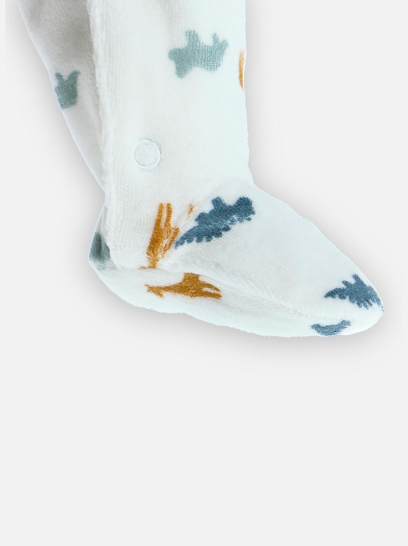 Pyjama imprimés dinosaures en velours, Noukie's Blanc - Kiabi